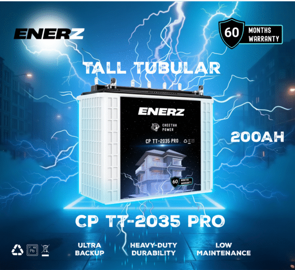 ENERZ CP TT-2035 PRO 12V 200Ah Tall Tubular Inverter Battery 12+ Hour Backup, 5-Year Warranty, 7-9 Years Life | Reliable Power for Home & Office - Image 5